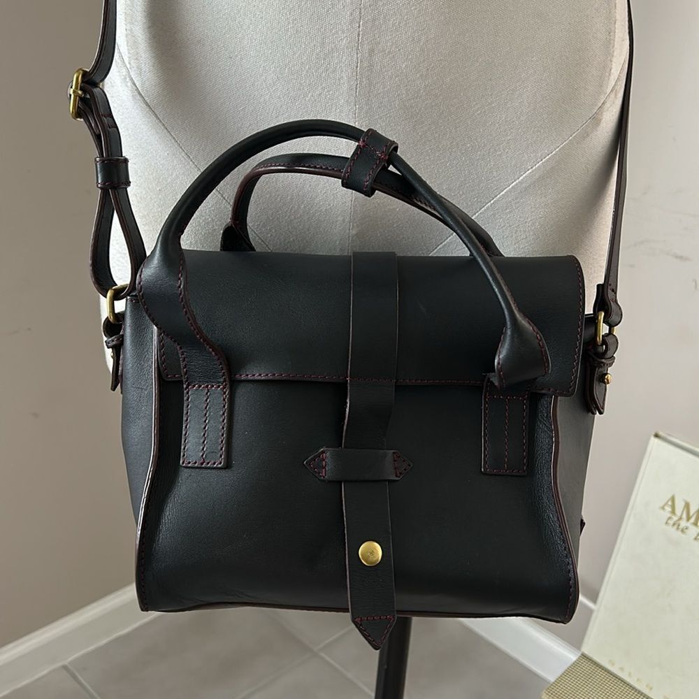 III BeCa Joy Gryson Black Leather Crossbody Small Nag w Adjustable Strap